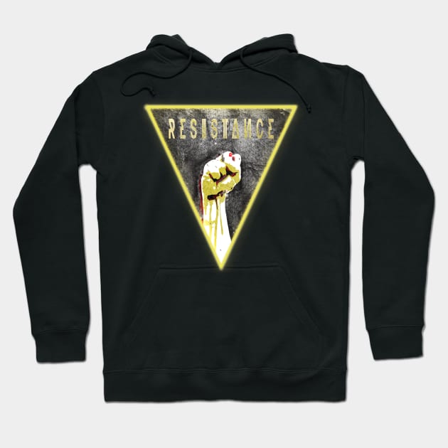 Resistance Yellow Grunge Fist Hoodie by FenrisForrest